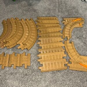 Lot of 22 Tan GeoTrax Track Fisher Price Train Parts Straight Curve Switch Extra